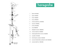 RECAMBIOS MONOMANDO LAVABO 100 VERNIS BLEND HANSGROHE